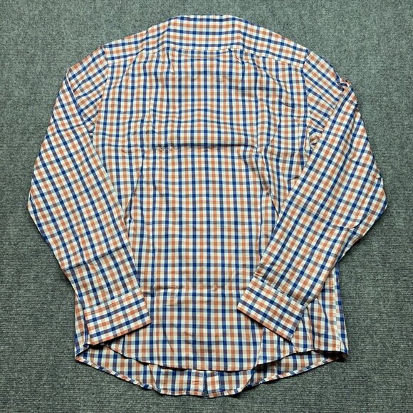 UNTUCKit Highland Shirt Mens LT Blue Orange Check Long Sleeve Button Up New - Picture 6 of 9
